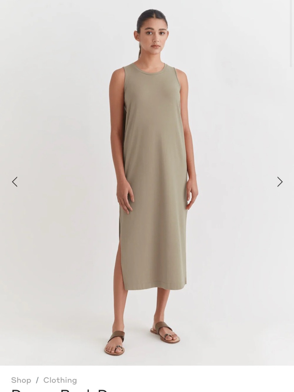 Cuyana Olive Tank Midi Dress